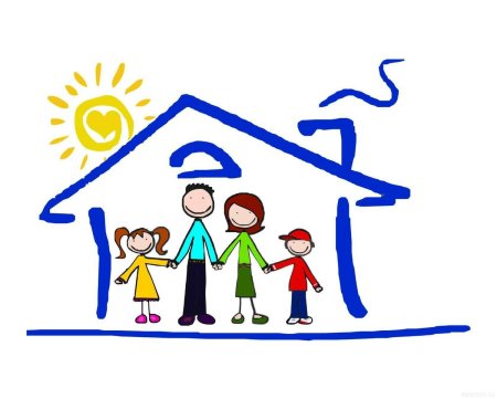 Семья в доме рисунок