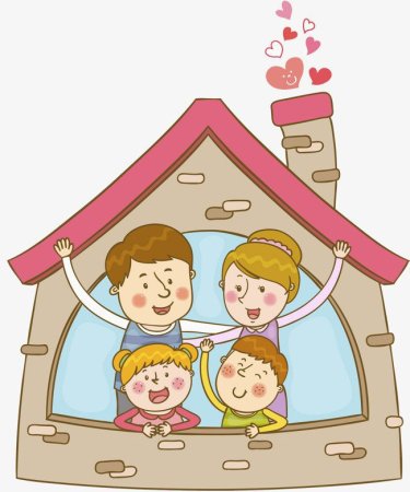 Нарисовать дом семьи