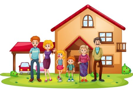 Домик с членами семьи