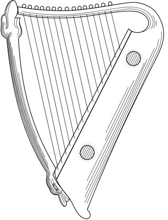 Гусли музыкальный инструмент разукрашка