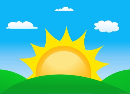 Восход солнца мультяшный