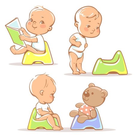 Мультяшный малыш на горшке