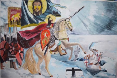 Александр Невский Ледовое побоище рисунок