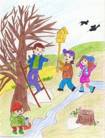 Рисунок на тему прогулка