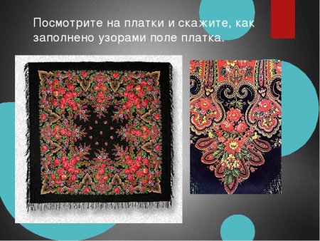 Рисунок платка с узорами