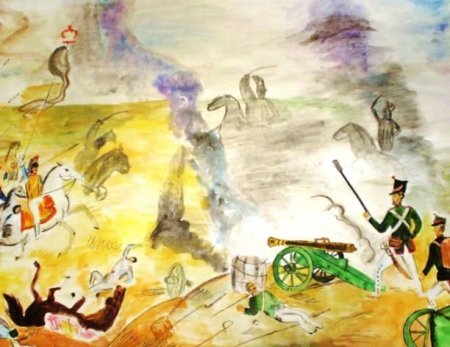 Детские рисунки Бородинское сражение 1812 года
