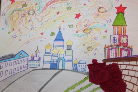Конкурс детских рисунков салют Победы