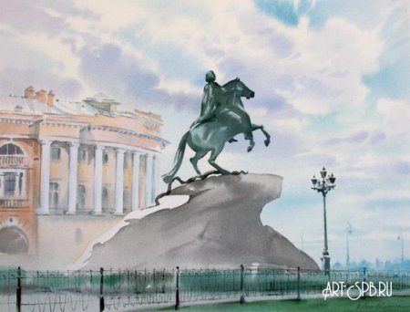 Медный всадник в Санкт-Петербурге рисунок