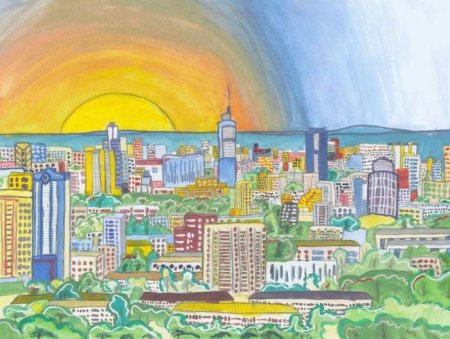 Город детский рисунок