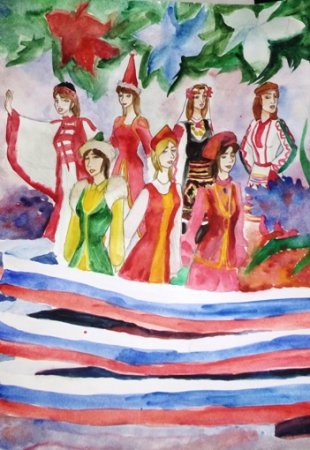 Рисунок на тему многонациональная Россия