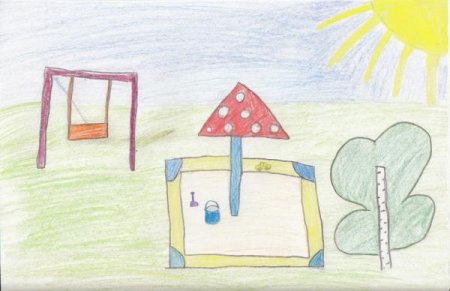 Рисование на тему детская площадка
