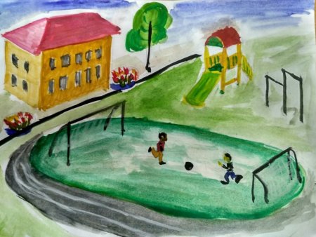 Школьный двор моей мечты рисунки