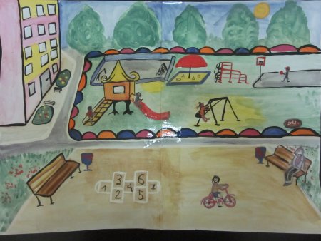 Двор рисунок