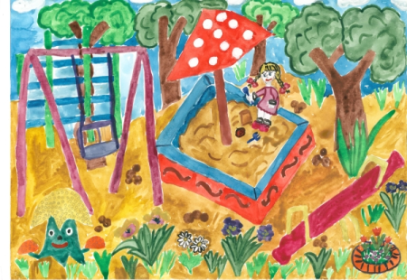 Мой любимый дворик рисунки