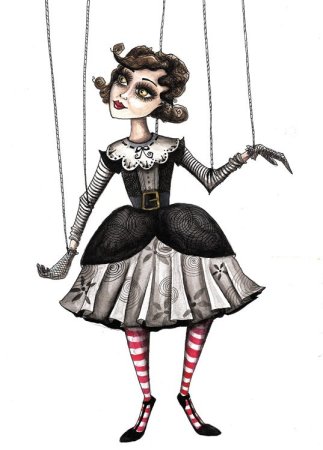 Нарисовать куклу марионетку