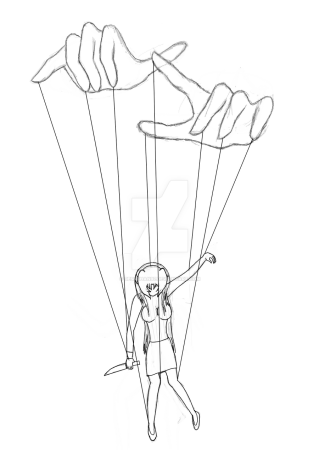 Раскраска кукла марионетка