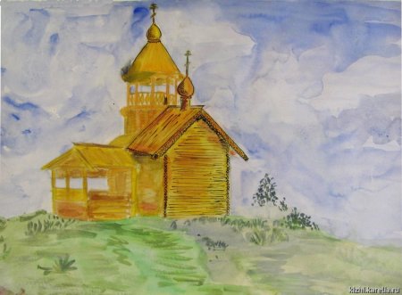 Храм Кижи рисунок