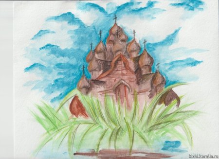 Кижи рисунок карандашом