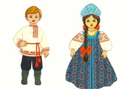 Кукла в национальном костюме рисование