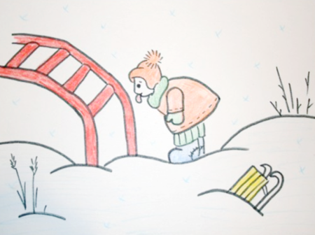 Опасности зимой рисование