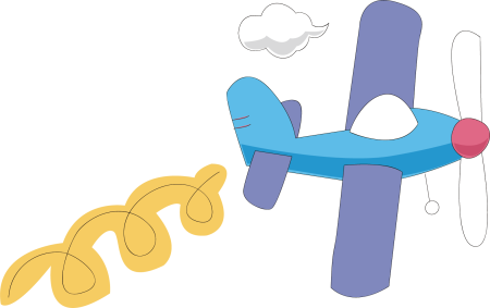 Рисование красками самолет