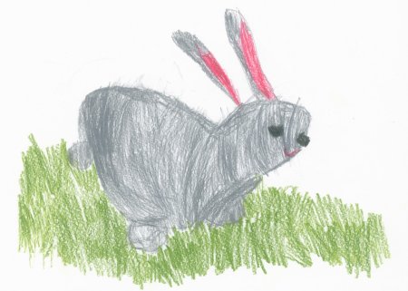 Заяц цветными карандашами