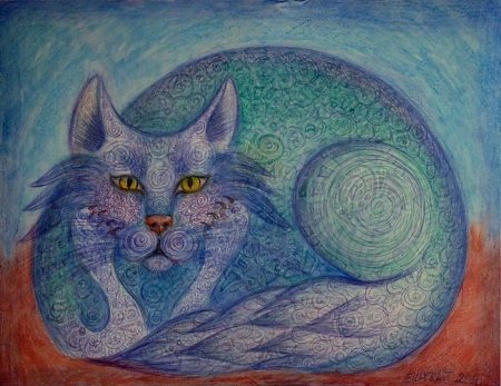Детский рисунок кот баюн (52 фото)