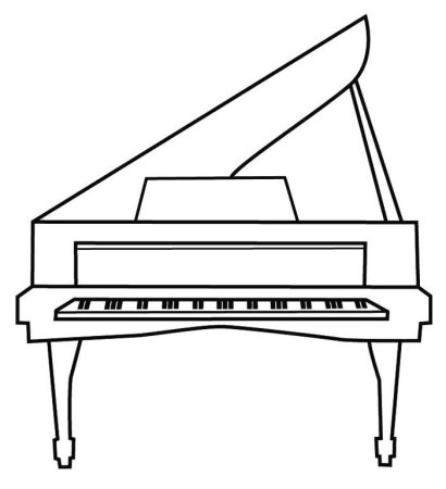 Пианино раскраска