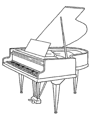 Пианино раскраска для детей