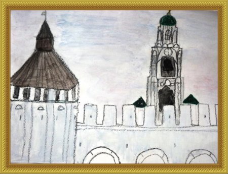 Астрахань башня в Кремле рисунок