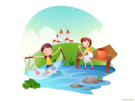 Природа и дети векторные