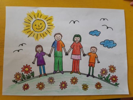 Рисунок мама папа я дружная семья