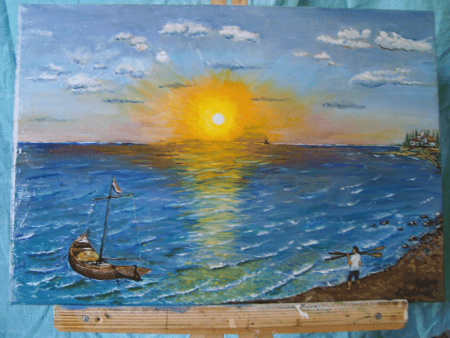 Рисование Восход солнца для детей