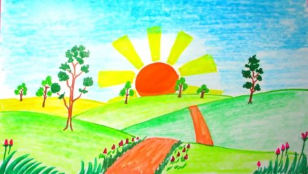 Восход рисунок для детей