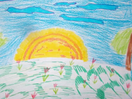 Рисунки детей на тему рассвет