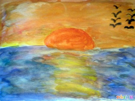 Рассвет рисование для детей