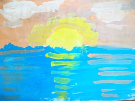 Рисование моря для дошкольников