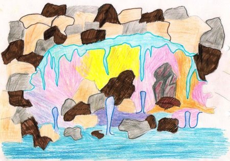 Кунгурская Ледяная пещера нарисовать