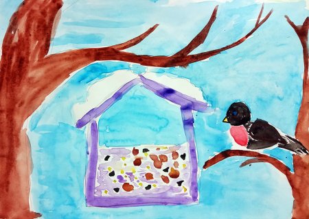 Рисование Покормите птиц зимой старшая группа