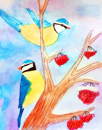 Рисование покормим птиц