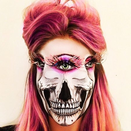 Макияж на Хэллоуин для девушек череп