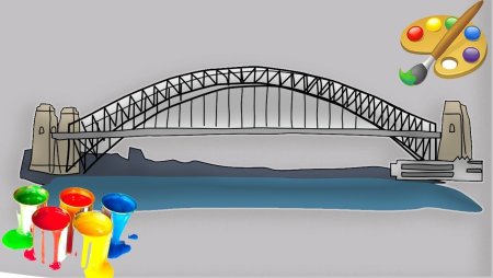 Нарисовать мост через реку