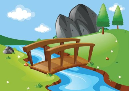 Мостик через реку для детей