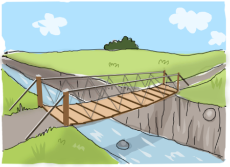 Рисуем мостик через речку
