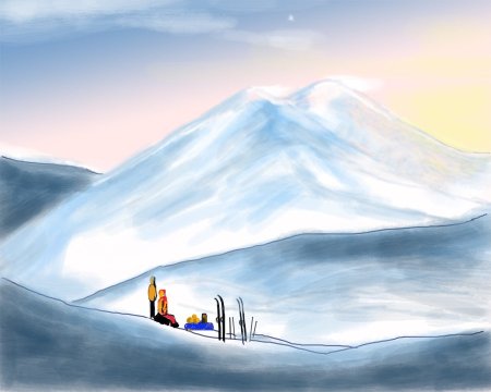 Гора Эльбрус схематично