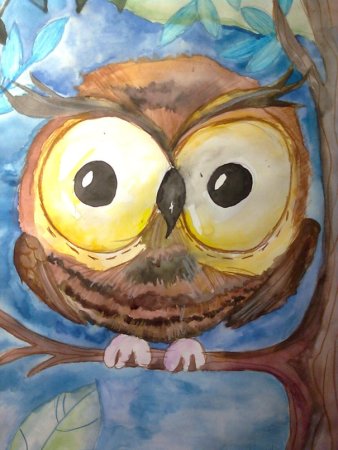 Сова для рисования детям