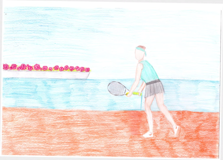 Рисунок детский теннисист