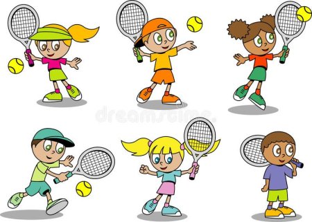 Теннис дети иллюстрация