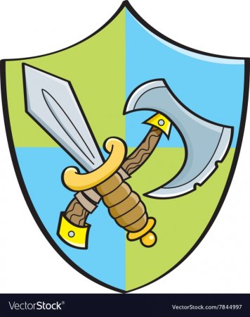 Изображение щита и меча для детей