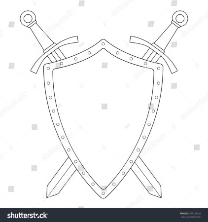 Щит раскраска для детей